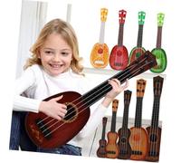Hohopeti Ukelele para Juguete Musical Educativo, Mini Guitarra de Plástico Duradera, Color Negro Cilíndrico, Adecuado para Desarrollo Creativo y Estimulación Temprana en Casa y Escuela