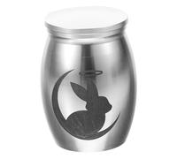 Hohopeti Urna Pequeña para Cenizas de Mascotas Conejo Acero Inoxidable Resistente Recipiente Compacto para Recuerdo de Perros y Animales Pequeños