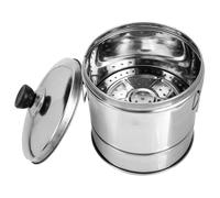 Hohopeti Vaporera de Arroz Acero Inoxidable 20 CM para 1-2 Personas Cubo de Arroz al Vapor Grueso Tapa Utensilio de Cocina Multifuncional para Sushi y Vapor Hogar y Cocina