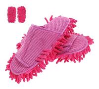Hohopeti Zapatillas Mopa de Lavables para Limpieza de Suelos Peep-toe Abiertas y Cómodas Única Rosa para Parquet y Polvo Doméstico
