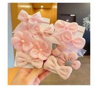 Hohota 10Pcs/Set Big Bow Flower Elastic Hairbands Girls Sweet Hair Ties Fashion Hair Accessories Rubber Band(06)