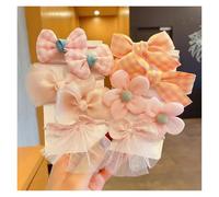 Hohota 10Pcs/Set Big Bow Flower Elastic Hairbands Girls Sweet Hair Ties Fashion Hair Accessories Rubber Band(05)