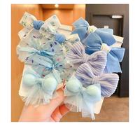 Hohota 10Pcs/Set Big Bow Flower Elastic Hairbands Girls Sweet Hair Ties Fashion Hair Accessories Rubber Band(A1)
