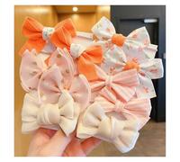 Hohota 10Pcs/Set Big Bow Flower Elastic Hairbands Girls Sweet Hair Ties Fashion Hair Accessories Rubber Band(A5)