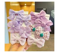 Hohota 10Pcs/Set Big Bow Flower Elastic Hairbands Girls Sweet Hair Ties Fashion Hair Accessories Rubber Band(02)