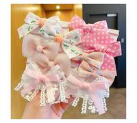 Hohota 10Pcs/Set Big Bow Flower Elastic Hairbands Girls Sweet Hair Ties Fashion Hair Accessories Rubber Band(A7)
