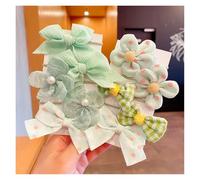 Hohota 10Pcs/Set Big Bow Flower Elastic Hairbands Girls Sweet Hair Ties Fashion Hair Accessories Rubber Band(08)