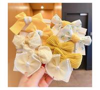 Hohota 10Pcs/Set Big Bow Flower Elastic Hairbands Girls Sweet Hair Ties Fashion Hair Accessories Rubber Band(A4)