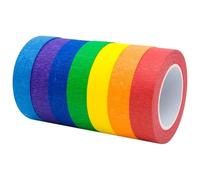 Hohota 7/12 rollos de cinta de enmascarar de colores for pintar, manualidades, etiquetas, papel for manualidades, fiestas, enseñanza(7 Rolls,20mm*15m)
