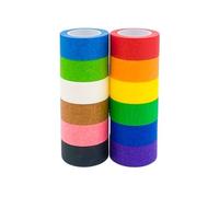 Hohota 7/12 rollos de cinta de enmascarar de colores for pintar, manualidades, etiquetas, papel for manualidades, fiestas, enseñanza(12 Rolls,30mm*15m)
