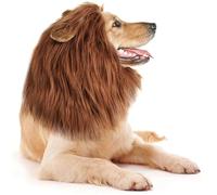 Hohota Cute Pet Cosplay Clothes Lion Mane For Costumes Realistic Lion Wig For Medium To Large Dogs with Ear Pet Accessories(Dark Brown)