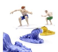 Hohota Figura interactiva de un Surfista Fabricada en Resina. Adorno para el salpicadero del Coche, Escritorio. Un Regalo Ideal para los Amantes del Surf.(Cyan)