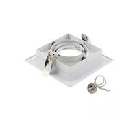 hohota Luz empotrable cuadrada, lámpara de techo negra ajustable, soporte de foco LED GU10 MR16, accesorio halógeno incorporado(Single Head-White)