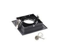 hohota Luz empotrable cuadrada, lámpara de techo negra ajustable, soporte de foco LED GU10 MR16, accesorio halógeno incorporado(Single Head-Black)