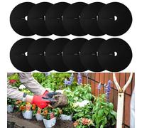 HOHOVYVY 12 anillos de mantillo para árbol de fieltro, estera de protección de árbol desmontable, esterilla reutilizable para control de malezas, protección de raíces, 62 x 7 cm