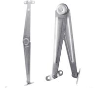 HOHOVYVY 2 piezas de bisagras de metal recto con tapa abatible 26 cm hierro plata para muebles armario de cocina tapa abatible silencioso estable