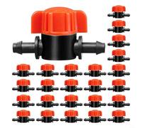 HOHOVYVY 25 unids riego por goteo interruptor interruptor válvula 4/7 pulgadas manguera línea para jardín césped goteo aspersor jardín césped