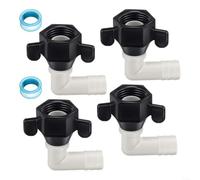HOHOVYVY Adaptador de conexión de agua, 1/2 x 1/4, codo de barra y articulación giratoria recta para conexiones de bomba de agua autocaravana con cinta de sellado