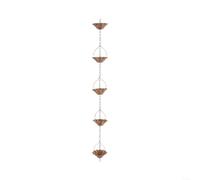 HOHOVYVY Cadena de agua de lluvia, taza de metal estilo loto para fachada de casa, cadena de desagüe para decoración de jardín, ofrece una experiencia acústica en el jardín (cadena de lluvia)