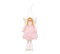 HOHOVYVY Colgante de ángel de Navidad de peluche como decoración de árbol de Navidad con patas extensibles, senge navideño sentado o telescópico (Telescopic pink)