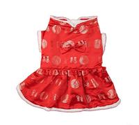 HOHOVYVY Disfraz de Año Nuevo para Perros Disfraz de Año Nuevo para Perros Vestido Tango Rojo Para Perros(E)