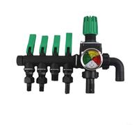 HOHOVYVY Distribuidor de aspersor de agua de 4 vías con control de flujo ajustable y construcción robusta de ABS para jardín, agricultura y paisajismo