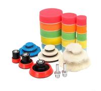 HOHOVYVY Juego de 29 esponjas de pulido para coche con adaptador de taladro para espuma M14 y almohadillas de lana, reutilizables, para el cuidado de la pintura y el tratamiento profesional de