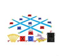 HOHOVYVY Juego de tic-tac-toe para exteriores de ABS, 3,8 x 120 cm, amarillo/azul, para jardín, playa, niños a partir de 3 años (kit1 azul)