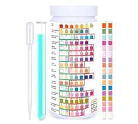 HOHOVYVY Kit de prueba de calidad del agua 16 en 1 con tiras de prueba, gotero y tubo de ensayo para medir impurezas en agua potable, piscinas, acuarios, spas y estanques para el hogar y (50 unidades)