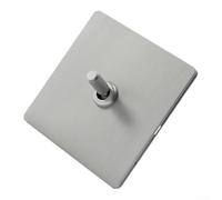 HOHOVYVY Panel de interruptor basculante retro, placa de interruptor de acero inoxidable mate tipo 86 con superficie cepillada y palanca de latón para interruptor basculante retro estilo industrial