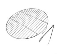 HOHOVYVY Parrilla redonda de acero inoxidable con asa, apta para barbacoas Weber 7432 y 57 cm, repuesto para barbacoas de carbón vegetal con caldera de 57 - 60 cm (53 cm)