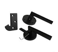 HOHOVYVY Pestillo para valla de madera, cerrojo de doble cara, cerrojo negro con asas, para valla exterior, puertas de madera, puerta de piscina, patio trasero, jardines