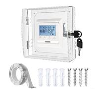 HOHOVYVY Protección termostática, protección termostática acrílica con cerradura, tapa de caja de cerradura CA, termostato en la pared, 2 llaves