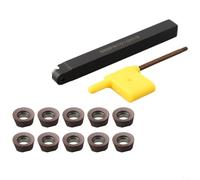 HOHOVYVY SRDPN1010H10 - Soporte para herramientas de torneado con 10 insertos de carburo RPMT10T3MO, acero de aleación, 100 mm de longitud, adecuado para mecanizado de metal CNC