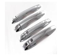 HOHPMGFGNN Cubremango ABS Cromo Fibra De Carbono Coche Exterior Manija De La Puerta Cubierta De Captura Embellecedor De Protección Para Mitsubishi Outlander 2022 2023(Without holes silver)