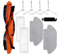 HoHumoca Accesorios Recambio para Xiaomi Mi Robot Vacuum Mop 2S/ Mop Pro/Mop P/ STYJ02YM, Recambio para Xiaomi Robot Vacuum S12/ S10 EU, 1 Cepillo Principal, 2 Filtro HEPA, 2 Mopas, 4 Cepillo Lateral