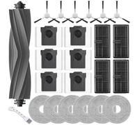 HoHumoca Kit de Accesorios Recambio para Dreame L10s Ultra Gen 2/L40 Ultra AE/Mova E30 Ultra, 1 Cepillo Principal, 6 Bolsa de polvo, 4 Filtro, 6 Mopa, 6 Cepillo Lateral