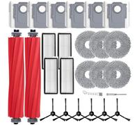 HoHumoca Kit de Accesorios Recambios para Roborock Qrevo S/Qrevo Pro/Qrevo MaxV/Qrevo Plus, 2 Cepillo Principal, 6 Bolsa de polvo, 4 Filtro, 6 Mopas, 6 Cepillo Lateral