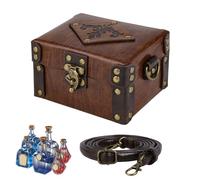 HohuzSruk Caja de pociones para cosplay, correa ajustable, accesorio medieval, caja de alquimia con 12 botellas de pociones, para mujeres, hombres, adultos, adolescentes, fiestas, fotografía, escuela