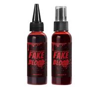 HohuzSruk Sangre Falsa Halloween | Kit De Maquillaje Halloween 60ml Sangre Liquida Segura | Herramienta Cosmética Hidratante Para Teatro Cine Cosplay Fiestas Casa Del Terror Aula Escenario Exterior