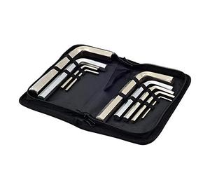 HOHXEN Conjunto de Llaves de Tipo L - 9 Piezas, Conjunto de Llaves Allen con Bolsa de Embalaje de Paño de Oxford, Conjunto de Llaves en Forma de L de Brazo Largo Hexagonal