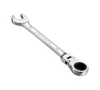 HOHXEN Llave de Carraca con Cabezal Flexible Ajustable a 180° - 16 mm, 72 Dientes, Llave Combinada de Doble Extremo para Bricolaje, Tuberías, Reparación de Bicicletas o Mantenimiento del Hogar