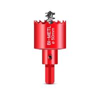 HOHXEN Sierra de Corona Bimetálica de 50mm, M42 HSS Sierra de Orificio con Punta de Posicionamiento para Cortar Acero Blando, Acero Inoxidable, Hierro Fundido, Latón, Aluminio, Madera, Tubos de PVC