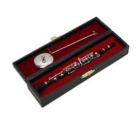 HOHXFYP Clarinete en Miniatura con Soporte y Estuche, Mini Instrumento Musical de 6,3 Pulgadas Música de Clarinete, Réplica de Adorno Modelo de Casa de Muñecas para Graduaciones, Cumpleaños, Navidad