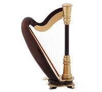 HOHXFYP Mini Modelo de?Arpa, Estatua de?Arpa Peque?a de?Madera de?7.9 oz, R¨¦plica de?Mini Arpa Coleccionable con?Estuche de?Regalo Modelo de?Instrumento Adornos Musicales