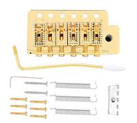 HOHXFYP Puente de tr¨¦molo, sistema de tr¨¦molo con pieza trasera de puente de vibrato de bloqueo ¨²nico de rodillo para guitarra ST, accesorio de guitarra para un control de vibrato suave(Gold)