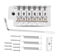 HOHXFYP Puente de tr¨¦molo, sistema de tr¨¦molo con pieza trasera de puente de vibrato de bloqueo ¨²nico de rodillo para guitarra ST, accesorio de guitarra para un control de vibrato suave(Silver)