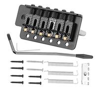 HOHXFYP Puente de tr¨¦molo, sistema de tr¨¦molo con pieza trasera de puente de vibrato de bloqueo ¨²nico de rodillo para guitarra ST, accesorio de guitarra para un control de vibrato suave(Black)