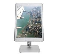 HOHXFYP Soporte para Tableta,Aleaci¨®n de Aluminio y Silicona Soporte Ajustable para Tableta Plata,M¨®vil de Escritorio Plegable con Alfombrilla de Goma y Bisagras Compatible con Tablet 10.2 9.7