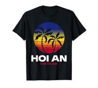 Hoi An Vietnam Palmera de Playa Estilo Retro de los años 80 Camiseta